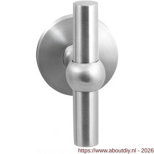 GPF Bouwbeslag RVS GPF3045.09-00L/R Hipi kruiskruk gatdeel op rond rozet RVS 50x8 mm links-rechtswijzend RVS geborsteld - A21010109 - afbeelding 1