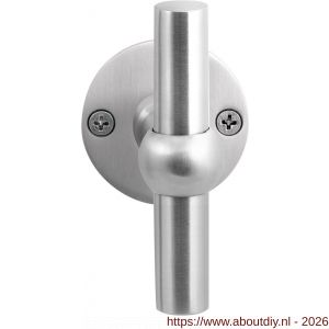 GPF Bouwbeslag RVS GPF3045.06L/R Hipi kruiskruk gatdeel op rond rozet RVS 50x2 mm links-rechtswijzend RVS geborsteld - A21010110 - afbeelding 1