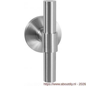 GPF Bouwbeslag RVS GPF3046.09-00L/R Hipi Deux deurkruk gatdeel op rond rozet RVS 50x8 mm links-rechtswijzend RVS geborsteld - A21010111 - afbeelding 1