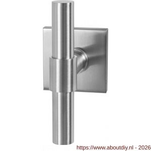 GPF Bouwbeslag RVS GPF3046.02R Hipi Deux kruiskruk op vierkant rozet 50x50x8 mm rechtswijzend RVS geborsteld - A21010113 - afbeelding 1