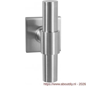 GPF Bouwbeslag RVS GPF3047.02L Hipi Deux+ kruiskruk op vierkant rozet 50x50x8 mm linkswijzend RVS geborsteld - A21010123 - afbeelding 1