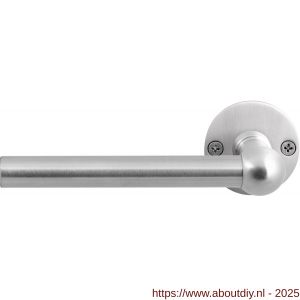 GPF Bouwbeslag RVS 3050.09-06L/R GPF3050.06L/R Hipi deurkruk gatdeel op rond rozet RVS 50x2 mm links-rechtswijzend RVS geborsteld - A21010130 - afbeelding 1