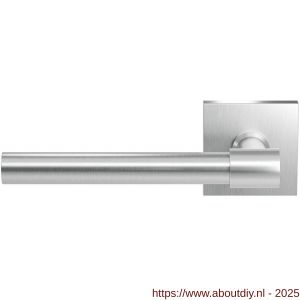 GPF Bouwbeslag RVS 3051.09-02L GPF3051.02L Hipi Deux deurkruk gatdeel op vierkant rozet RVS 50x50x8 mm linkswijzend RVS geborsteld - A21010134 - afbeelding 1