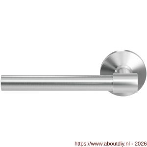 GPF Bouwbeslag RVS GPF3051.09-00L/R Hipi Deux deurkruk gatdeel op rond rozet RVS 50x8 mm links-rechtswijzend RVS geborsteld - A21010131 - afbeelding 1