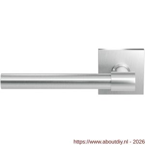 GPF Bouwbeslag RVS GPF3051.02L Hipi Deux deurkruk gatdeel op vierkant rozet 50x50x8 mm linkswijzend RVS geborsteld - A21010134 - afbeelding 1
