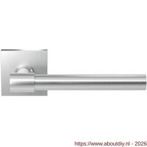 GPF Bouwbeslag RVS GPF3051.02R Hipi Deux deurkruk gatdeel op vierkant rozet 50x50x8 mm rechtswijzend RVS geborsteld - A21010135 - afbeelding 1