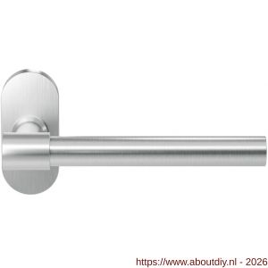 GPF Bouwbeslag RVS GPF3051.04R Hipi Deux deurkruk gatdeel op ovaal rozet 70x32x10 mm rechtswijzend RVS geborsteld - A21010137 - afbeelding 1
