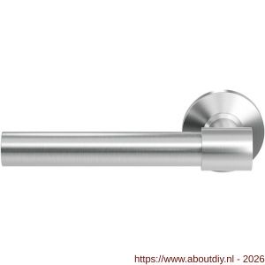 GPF Bouwbeslag RVS GPF3052.09-00L/R Hipi Deux+ deurkruk gatdeel op rond rozet RVS 50x8 mm links-rechtswijzend RVS geborsteld - A21010146 - afbeelding 1