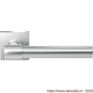 GPF Bouwbeslag RVS GPF3052.02R Hipi Deux+ deurkruk gatdeel op vierkant rozet 50x50x8 mm rechtswijzend RVS geborsteld - A21010150 - afbeelding 1