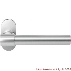 GPF Bouwbeslag RVS GPF3052.04R Hipi Deux+ deurkruk gatdeel op ovaal rozet 70x32x10 mm rechtswijzend RVS geborsteld - A21010152 - afbeelding 1