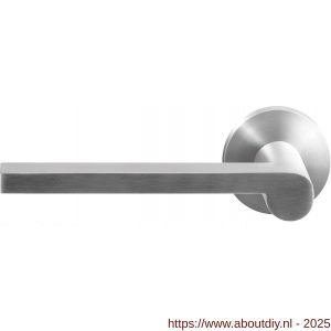 GPF Bouwbeslag RVS 3105.09-00L GPF3105.00L Tinga deurkruk gatdeel op rond rozet 50x8 mm linkswijzend RVS geborsteld - A21010163 - afbeelding 1