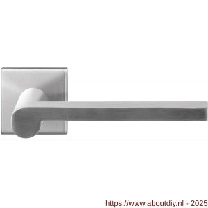 GPF Bouwbeslag RVS 3105.09-02R GPF3105.02R Tinga deurkruk gatdeel op vierkant rozet 50x50x8 mm rechtswijzend RVS geborsteld - A21010166 - afbeelding 1