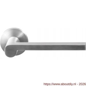GPF Bouwbeslag RVS GPF3105.09-00 Tinga deurkruk op rond rozet 50x8 mm RVS geborsteld - A21009281 - afbeelding 1