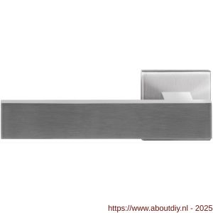 GPF Bouwbeslag RVS 3115.09-02L GPF3115.02L Hinu deurkruk gatdeel op vierkant rozet RVS 50x50x8 mm linkswijzend RVS geborsteld - A21010169 - afbeelding 1