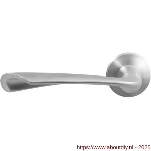 GPF Bouwbeslag RVS 3120.09-00L GPF3120.00L Kore deurkruk gatdeel op rond rozet RVS 50x8 mm linkswijzend RVS geborsteld - A21010171 - afbeelding 1