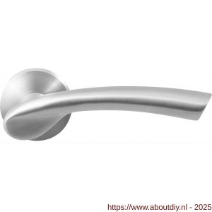 GPF Bouwbeslag RVS 3125.09-00R GPF3125.00R Tango deurkruk gatdeel op rond rozet RVS 50x8 mm rechtswijzend RVS geborsteld - A21010174 - afbeelding 1
