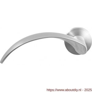 GPF Bouwbeslag RVS 3130.09-00L GPF3130.00L Kanga deurkruk gatdeel op rond rozet RVS 50x8 mm linkswijzend RVS geborsteld - A21010175 - afbeelding 1