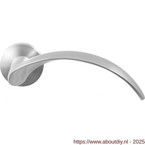 GPF Bouwbeslag RVS 3130.09-00R GPF3130.00R Kanga deurkruk gatdeel op rond rozet RVS 50x8 mm rechtswijzend RVS geborsteld - A21010176 - afbeelding 1