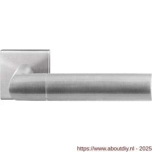 GPF Bouwbeslag RVS 3140.09-02R GPF3140.02R Nana deurkruk gatdeel op vierkant rozet RVS 50x50x8 mm rechtswijzend RVS geborsteld - A21010179 - afbeelding 1