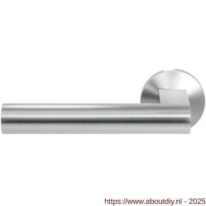 GPF Bouwbeslag RVS 3145.09-00L/R GPF3145.00L/R Umu deurkruk gatdeel op rond rozet RVS 50x8 mm links-rechtswijzend RVS geborsteld - A21010180 - afbeelding 1