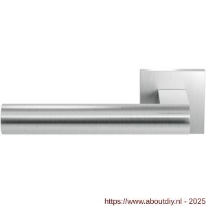 GPF Bouwbeslag RVS 3145.09-02L GPF3145.02L Umu deurkruk gatdeel op vierkant rozet RVS 50x50x8 mm linkswijzend RVS geborsteld - A21010181 - afbeelding 1