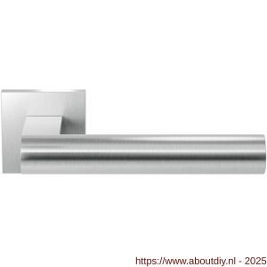 GPF Bouwbeslag RVS 3145.09-02R GPF3145.02R Umu deurkruk gatdeel op vierkant rozet RVS 50x50x8 mm rechtswijzend RVS geborsteld - A21010182 - afbeelding 1