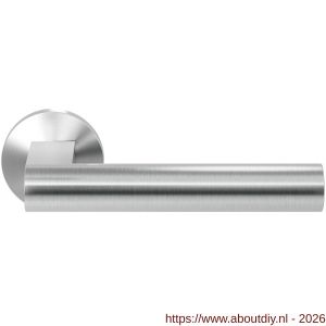 GPF Bouwbeslag RVS GPF3145.09-00 Umu deurkruk op rond rozet RVS 50x8 mm RVS geborsteld - A21009290 - afbeelding 1