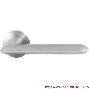 GPF Bouwbeslag RVS 3150.09-00R GPF3150.00R Wini deurkruk gatdeel op rond rozet RVS 50x8 mm rechtswijzend RVS geborsteld - A21010184 - afbeelding 1
