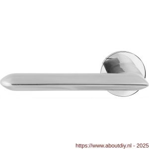 GPF Bouwbeslag RVS 3152.49-00L GPF3152.00L Wini deurkruk gatdeel op rond rozet RVS gepolijst 50x8 mm linkswijzend RVS gepolijst - A21013926 - afbeelding 1