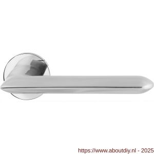 GPF Bouwbeslag RVS 3152.49-00R GPF3152.00R Wini deurkruk gatdeel op rond rozet 50x8 mm rechtswijzend RVS gepolijst - A21013927 - afbeelding 1