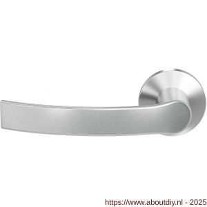 GPF Bouwbeslag RVS 3155.09-00L/R kokoru deurkruk gatdeel op rond rozet RVS geborsteld 50x8 mm links-rechtswijzend RVS geborsteld - A21010185 - afbeelding 1