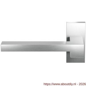 GPF Bouwbeslag RVS GPF3160.01L Raa deurkruk gatdeel op rechthoekig rozet 70x32x10 mm linkswijzend RVS geborsteld - A21010186 - afbeelding 1