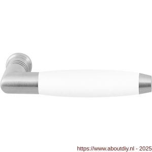 GPF Bouwbeslag RVS 4055 Ika deurkruk haaks met trapezium eindknop RVS geborsteld-wit - A21008226 - afbeelding 1