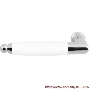 GPF Bouwbeslag RVS GPF4125L/R Ika deurkruk gatdeel haaks met ronde eindknop links-rechtswijzend RVS gepolijst-wit - A21008229 - afbeelding 1