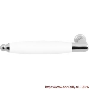 GPF Bouwbeslag RVS GPF4126L/R XL Ika XL deurkruk gatdeel haaks met ronde eindknop links-rechtswijzend RVS gepolijst-wit - A21008230 - afbeelding 1