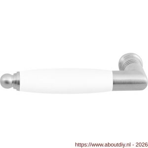 GPF Bouwbeslag RVS GPF4155L/R Ika deurkruk gatdeel haaks met ronde eindknop links-rechtswijzend RVS geborsteld-wit - A21008231 - afbeelding 1