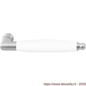 GPF Bouwbeslag RVS GPF4156L/R XL Ika XL deurkruk gatdeel haaks met ronde eindknop links-rechtswijzend RVS geborsteld-wit - A21008232 - afbeelding 1