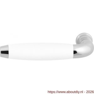 GPF Bouwbeslag RVS GPF4225L/R Ika deurkruk gatdeel gebogen met trapezium eindknop links-rechtswijzend RVS gepolijst-wit - A21008233 - afbeelding 1