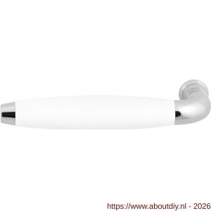 GPF Bouwbeslag RVS GPF4226L/R XL Ika XL deurkruk gatdeel gebogen met trapezium eindknop links-rechtswijzend RVS gepolijst-wit - A21008234 - afbeelding 1