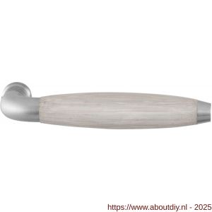 GPF Bouwbeslag RVS 4243 XL Ika XL deurkruk gebogen met trapezium eindknop RVS geborsteld-eiken whitewash - A21002813 - afbeelding 1