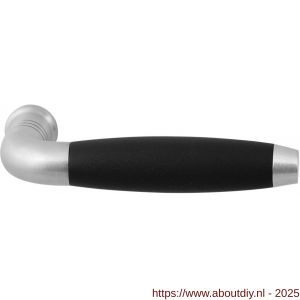 GPF Bouwbeslag RVS GPF4251 Ika deurkruk gebogen met trapezium eindknop RVS geborsteld-zwart - A21005798 - afbeelding 1