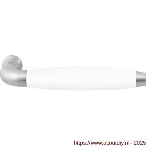 GPF Bouwbeslag RVS 4256 XL Ika XL deurkruk gebogen met trapezium eindknop RVS geborsteld-wit - A21008252 - afbeelding 1