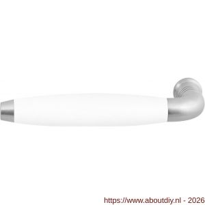 GPF Bouwbeslag RVS GPF4256L/R XL Ika XL deurkruk gatdeel gebogen met trapezium eindknop links-rechtswijzend RVS geborsteld-wit - A21008236 - afbeelding 1
