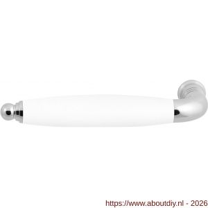 GPF Bouwbeslag RVS GPF4326L/R XL Ika XL deurkruk gatdeel gebogen met ronde eindknop links-rechtswijzend RVS gepolijst-wit - A21008238 - afbeelding 1