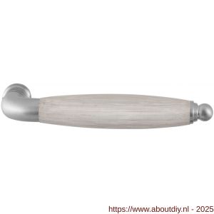 GPF Bouwbeslag RVS 4343 XL Ika XL deurkruk gebogen met ronde eindknop RVS geborsteld-eiken whitewash - A21002805 - afbeelding 1
