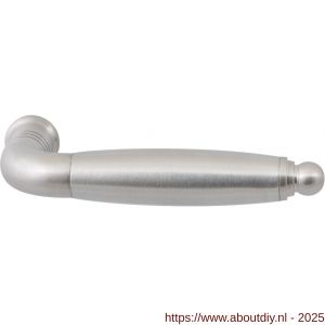 GPF Bouwbeslag RVS GPF4345 Ika deurkruk gebogen met ronde eindknop RVS geborsteld - A21002717 - afbeelding 1