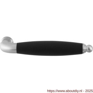 GPF Bouwbeslag RVS GPF4352 XL Ika XL deurkruk gebogen met ronde eindknop RVS geborsteld-zwart - A21005816 - afbeelding 1