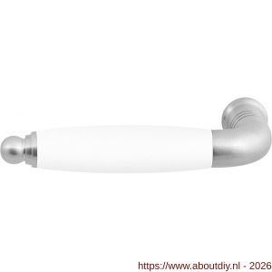 GPF Bouwbeslag RVS GPF4355L/R Ika deurkruk gatdeel gebogen met ronde eindknop links-rechtswijzend RVS geborsteld-wit - A21008239 - afbeelding 1