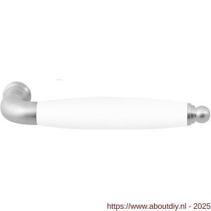 GPF Bouwbeslag RVS 4356 XL Ika XL deurkruk gebogen met ronde eindknop RVS geborsteld-wit - A21008256 - afbeelding 1