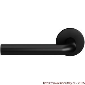GPF Bouwbeslag Entree 600VZL L-model 19 mm deurkruk gatdeel op rozet linkswijzend zwart egaal - A21010198 - afbeelding 1